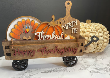Wagon Shelf Sitter, Thanksgiving Decor, Thanksgiving Wagon Decor, Rustic Decor, Mantel Decor, Interchangeable Decor, Wagon Decor